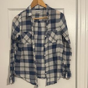 Cotton On Blue and White Plaid Women's Shirt